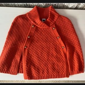 NWOT. Janie & Jack Orange Cape w/ Gold Buttons